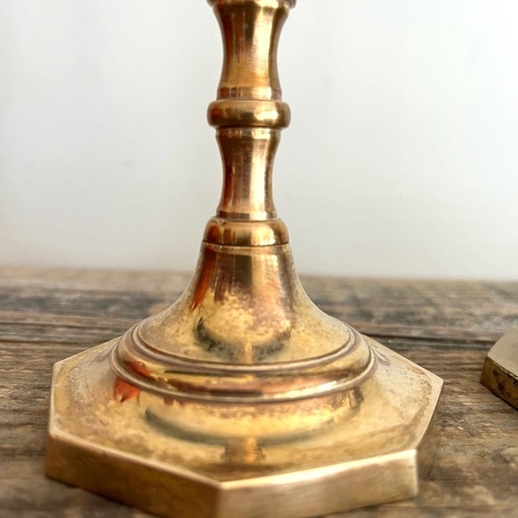 Solid brass candlesticks set of 2 - Picture 3 of 5